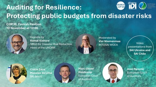 Speakers at the event on auditing resilience: protecting public budgets from disaster risks