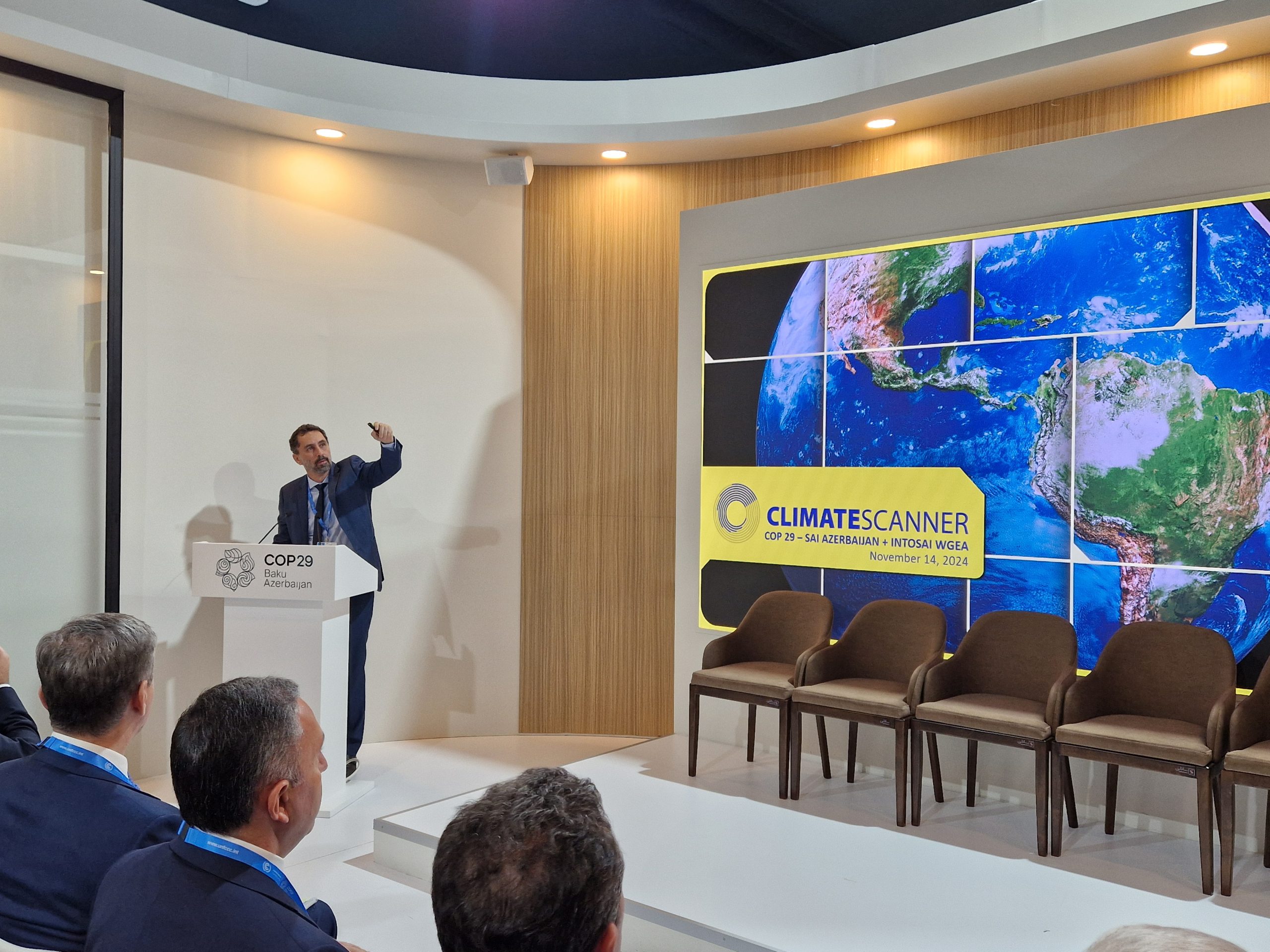 SAI Brazil presented the first results of the ClimateScanner at COP29. Picture: WGEA Secretariat